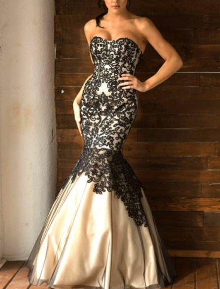 762 Dresses & Skirts - Mermaid strapless formal evening gown long
